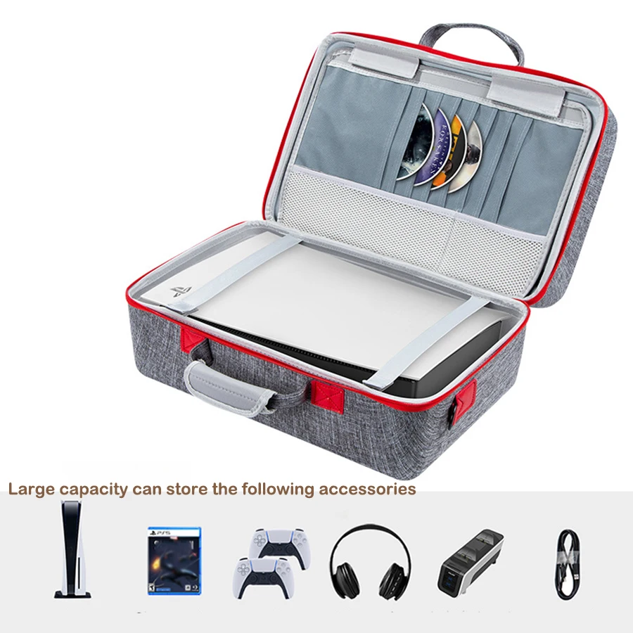 Compatible with PlayStation 5 disc PS5 controller, PS5 accessories headphone accessories, game board controller suitcase - Imagem 5